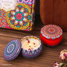 Load image into Gallery viewer, 4Pcs/Box Scented Candle Set Gift Islamic Arabian Patterns Fragrance Candle Jar DIY Smokeless Couples Romantic Incense Candles
