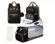 将图片加载到图库查看器，3 in 1 Diaper Bag Backpack with Foldable Baby Bed &amp; USB
