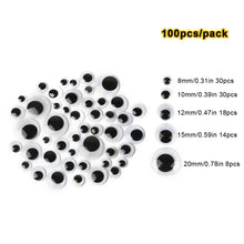 将图片加载到图库查看器，Self-Adhesive Googly Wiggle Eyes - 100/200/550pcs for DIY Crafts &amp; Handmade Toys
