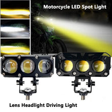 Load image into Gallery viewer, Motorcycle LED Spot Light Dual Color Hi/Low Beam Fog Lamps for Car Trucks SUV UTV 12V 24VMini Lens Headlight Driving Light
