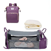 将图片加载到图库查看器，3 in 1 Diaper Bag Backpack with Foldable Baby Bed &amp; USB
