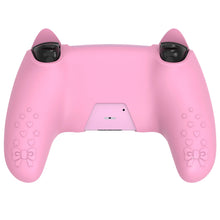 Load image into Gallery viewer, PlayVital Silicone Cover w/Joystick Caps and Sticker for ps5 Controller,  for ps5 Charging Dock - Sweetheart Kitty Black
