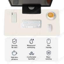 将图片加载到图库查看器，Large PU Leather Office Desk Mat – Waterproof Dual-Tone Mouse Pad &amp; Keyboard Desk Protector for Home or Office
