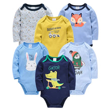将图片加载到图库查看器，3/6 PCS Kavkas Cotton Baby Bodysuit Long Sleeve Set for Newborn Boys &amp; Girls 0–12 Months
