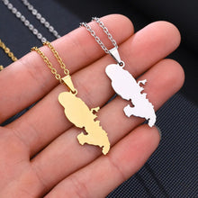 Load image into Gallery viewer, Gold Silver Color Martinique Flag Map of France Pendant Necklace Women's Stainless Steel Choker Necklaces Luxury Jewelry X111
