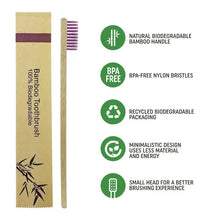 Load image into Gallery viewer, Natural Colorful Toothbrush Eco Soft Bristle Bamboo Toothbrush Bamboo Charcoal Vegan Tooth Dental Oral Care Plastic Free 10Pcs
