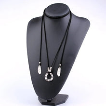 Load image into Gallery viewer, Women's Necklace Brown Ieather Siber Jewelry Accessories Ladies leather Necklace Women's Ethnic Necklace
