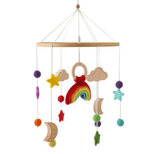 Load image into Gallery viewer, Baby Wooden Bed Bell Cartoon Rabbit Mobile
