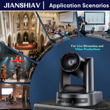 Load image into Gallery viewer, NDI/SDI 4K PTZ Camera 10X 20X zoom Video Conference Live Streaming HDMI USB IP POE 1080P for Church NetMeeting Broadcast Youtube
