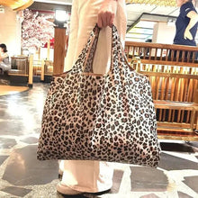 Load image into Gallery viewer, Large Capacity Leopard Print Hand Shopping Bag Women's Daily Folding Handbag
