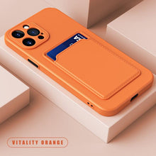Load image into Gallery viewer, White Soft Wallet Card Holder Phone Case For iPhone 11 12 13 Pro Max Camera Protective Case Wallet Holder Cover Soft Portable Silicone Back Cover Durable Phone Case
