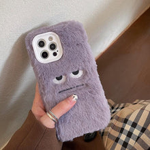 Load image into Gallery viewer, Cute Funny Fur Fluffy Phone Case For Iphone 14 13 12 11 Pro Max Mini X Xs Xr 7 8 Plus Se 2020 Girl Cover Soft Plush Stylish Cute Soft Warm Winter Phone Case
