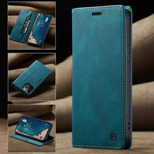 Load image into Gallery viewer, Vintage Wallet Case Card Holder Kickstand Built-in Magnetic Flip Leather Case for iPhone  Leather Cases for iPhone 14 13 12 11 Pro Max Mini XR XS Max 8 7 6s Plus Wallet Flip Cover
