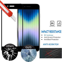 将图片加载到图库查看器，3PCS Full Cover Tempered Glass For iPhone SE  2022 2020 7 8 Plus Screen Protector Black Edge On iPhone SE3 SE2 Protective Glass Anti Fingerprint Film Screen Protector for iPhone
