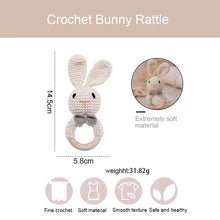 将图片加载到图库查看器，Baby Crochet Rattle Wooden Teether Toy BPA Free
