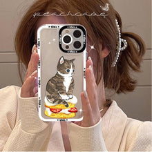 Load image into Gallery viewer, Cute Cat Phone Case for iPhone 11 12 13 Mini Pro Max 14 Pro Max Case shell  Blank Printable Phone Case for Soft Rubber Cool Polish  Phone Case

