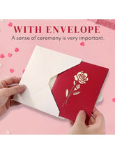 Load image into Gallery viewer, 3D Pop-Up Happy Birthday Rose Card - Perfect for Anniversaries, Mother's Day, Weddings - Greeting Women,Youngsters with Envelope
