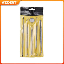 Load image into Gallery viewer, AZDENT Dental Teeth Cleaning Kit Mouth Mirror Tweezers Elbow Probe Triangle Shovel Stainless Steel Dentistry Tools Instrument
