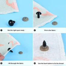 Load image into Gallery viewer, Black Plastic Safety Eyes - 5-20mm (50/100PCS) for DIY Toys, Amigurumi &amp; Crafts
