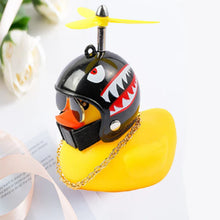 Load image into Gallery viewer, Car Duck With Helmet Broken Wind Pendant Small Yellow Duck Road Bike Motor Helmet Riding Cycling Accessories Without Lights

