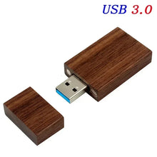 Load image into Gallery viewer, JASTER Wooden Block USB 3.0 Flash Drive Red Wood Pendrive 4GB 8GB 16GB 32GB 64GB 128GB Memory Stick U Disk Gift
