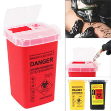 将图片加载到图库查看器，1L Capacity Sharps Container Medical Needles Bin Biohazard Tattoo Piercing Needles Disposal Collect Box Tattoo Artist Waste Box
