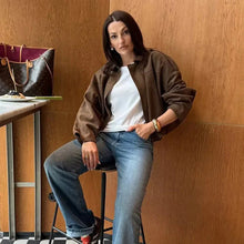 Load image into Gallery viewer, Autumn Jackets Women's 2025 New Fashion Autumn Elegant Loose Long Sleeve Women's Warm Coats Chic Street Youth Casual Jackets

