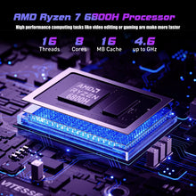 Load image into Gallery viewer, ACEMAGIC RX16 AMD Ryzen 7 6800H 16.1" Ultra Slim 4400MAH Laptop 16GB LPDDR5 Ram 512GB Rom Windows 11Pro BT5.2 Wifi 6 Notebook
