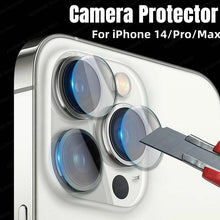 Load image into Gallery viewer, 3PCS Lens Protective Glass For iPhone 14 Pro Max 13 12 11 Pro Max Camera Protector for iPhone 13 12 14 Plus 14 pro Lens Glass Premium Tempered Glass Circle Film
