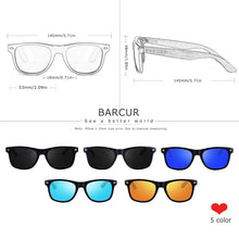 Load image into Gallery viewer, BARCUR Black Walnut Polarized Sunglasses for Men UV400 Sunscreen Protection Wooden Frame Polarized Lenses Presented in an Original Brand Box for Summer
