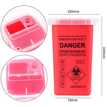 将图片加载到图库查看器，1L Capacity Sharps Container Medical Needles Bin Biohazard Tattoo Piercing Needles Disposal Collect Box Tattoo Artist Waste Box
