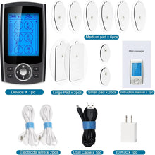 Load image into Gallery viewer, TENS Unit 24 Modes EMS Muscle Stimulator for Pain Relief Rechargeable TENS Machine Massage Physical therapy 10 electrode Pads
