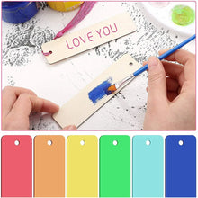 Load image into Gallery viewer, Wooden Bookmarks with Tassel Ropes - 10/20/60Pcs DIY Hanging Labels

