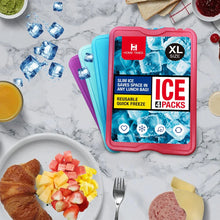 Load image into Gallery viewer, Slim Reusable Ice Packs for Lunch Box – Long-Lasting Freezer Cool Packs for Lunch Bags &amp; Coolers (Set of 4)
