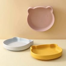 Load image into Gallery viewer, Silicone Baby Dishes Suction Plate Cartoon Bear Shape Tableware
