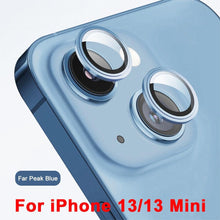 Load image into Gallery viewer, 3D  Protective Glass Camera Protector Cover For iPhone 13 Pro Max i Phone 13Pro 13 Mini Rear Lens Metal Ring Protect Camera Lens Case Individual Metal Scratch Resistant HD Clear Case Tempered Glass Camera Case
