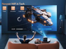 Load image into Gallery viewer, TOPTRO Projector 4K Android 9.0 26000 Lumens native 1080P WiFi6 Bluetooth Projector Auto Focus/Keystone Outdoor Home Theater
