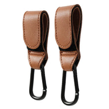 Load image into Gallery viewer, Baby Stroller Hook PU Leather Adjustable Pram Bag Hanger Travel Accessory
