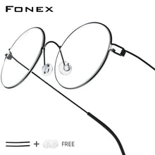 Load image into Gallery viewer, FONEX Screwless Round Eyeglasses – Titanium Alloy Frame for Men &amp; Women
