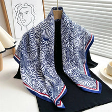 Load image into Gallery viewer, 90x90cm Square Silk-Feel Scarf – Luxury Women’s Shawl &amp; Head Wrap
