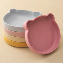 Load image into Gallery viewer, Silicone Baby Dishes Suction Plate Cartoon Bear Shape Tableware
