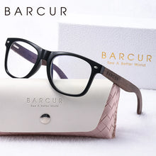 将图片加载到图库查看器，BARCUR Natural Wood Polarized PC Oval Women’s Sunglasses Dark Luxury Texture Wooden Mirror Legs UVA/UVB Protection Stylish Fashion Women's Sunglasses for Summer
