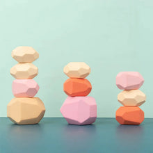 Load image into Gallery viewer, Wooden Sorting Stacking Rocks Montessori Toy
