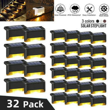 Load image into Gallery viewer, Warm White LED Solar Step Lamp – Waterproof Outdoor Garden &amp; Stair Lights

