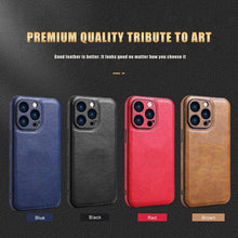 Load image into Gallery viewer, Luxury PU leather Phone Case For iPhone 14 13 Pro Max 12Pro 11Pro Max 13 12 Pro XS MAX XR X SE 7 8 plus Fashion Back Cover Leather Back Case for iPhone 14 Pro  Shockproof Cover for iPhone
