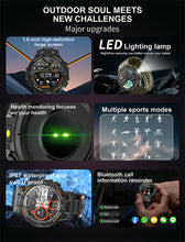 Load image into Gallery viewer, Smartwatch Military Men 360*360 HD Screen Flashlight Health Monitoring Waterproof Heart Rate BT Call Smart Watch For Android IOS
