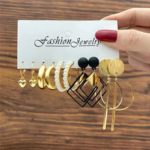 Load image into Gallery viewer, Gold Butterfly &amp; Heart Dangle Earrings Set – Acrylic Drop Jewelry for Women
