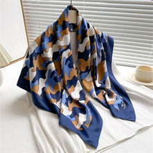 Load image into Gallery viewer, 90x90cm Square Silk-Feel Scarf – Luxury Women’s Shawl &amp; Head Wrap
