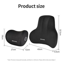 Load image into Gallery viewer, Memory Foam Car Neck and Lumbar Support Cushion – Ergonomic Pillow Set for Comfortable Driving and Posture Relief
