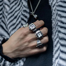 Load image into Gallery viewer, RetroGem Jewelry Y2k Finger Watch Rings for Women Men Stretchy Roman Quartz Mini Elastic Vintage Exquisite Watch Ring Punk Gift
